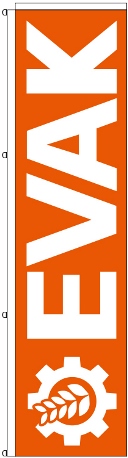 Διαφημιστικές εταιρικές σημαίες 100x400cm για την εταιρεία ΕΒΑΚ ΑΕ