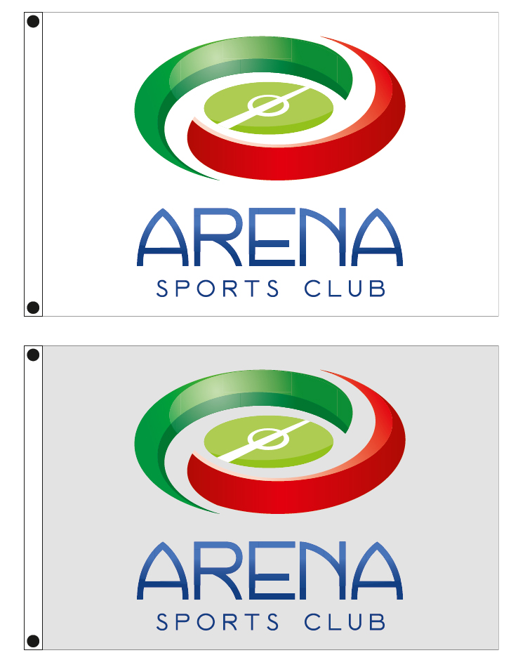 Διαφημιστικές σημαίες εξωτερικού χώρου 150x100cm για την επιχείρηση ARENA SPORTS CLUB