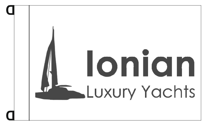 Διαφημιστικές σημαίες σκαφών θαλάσσης 45x30cm για την IONIAN LUXURY YACHTS
