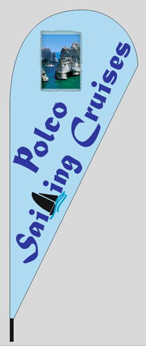 Διαφημιστικές σημαίες δάκρυ 110x265cm για την εταιρεία POLCO SAILING CRUISES